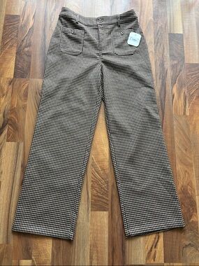 Altar'd State Women’s Brown and Black Gingham Pants Size S NWT